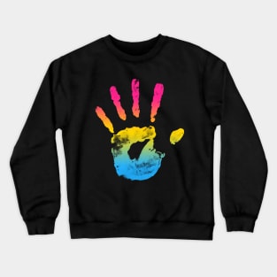 Pansexual Handprint Crewneck Sweatshirt